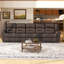 Canapé modulaire inclinable en cuir 129,6 po-1496164595