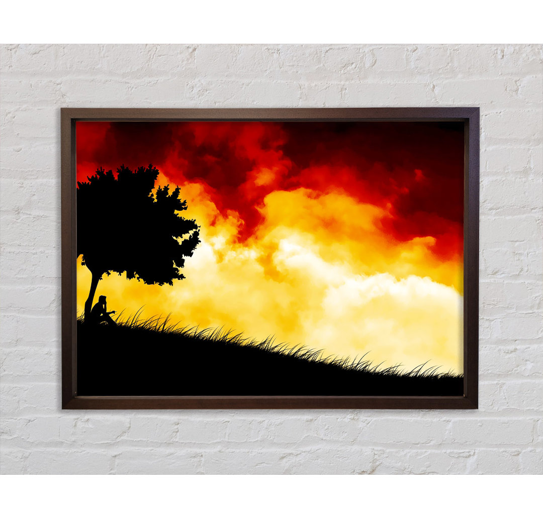 Fire Sky Red - Einzelner Bilderrahmen Kunstdrucke auf Leinwand