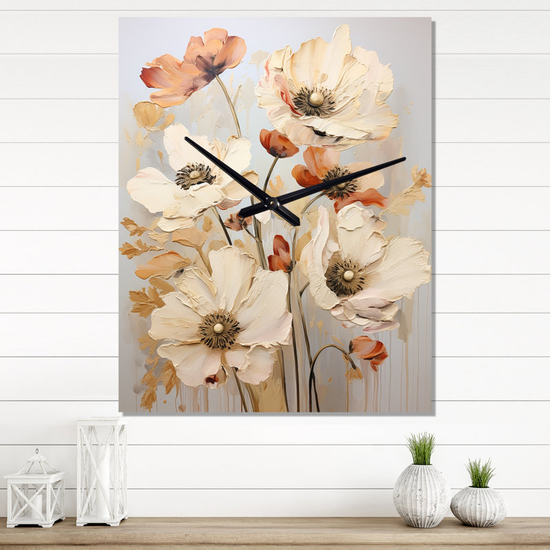 Horloge murale moderne Cordasia - Poppies, Moyen
