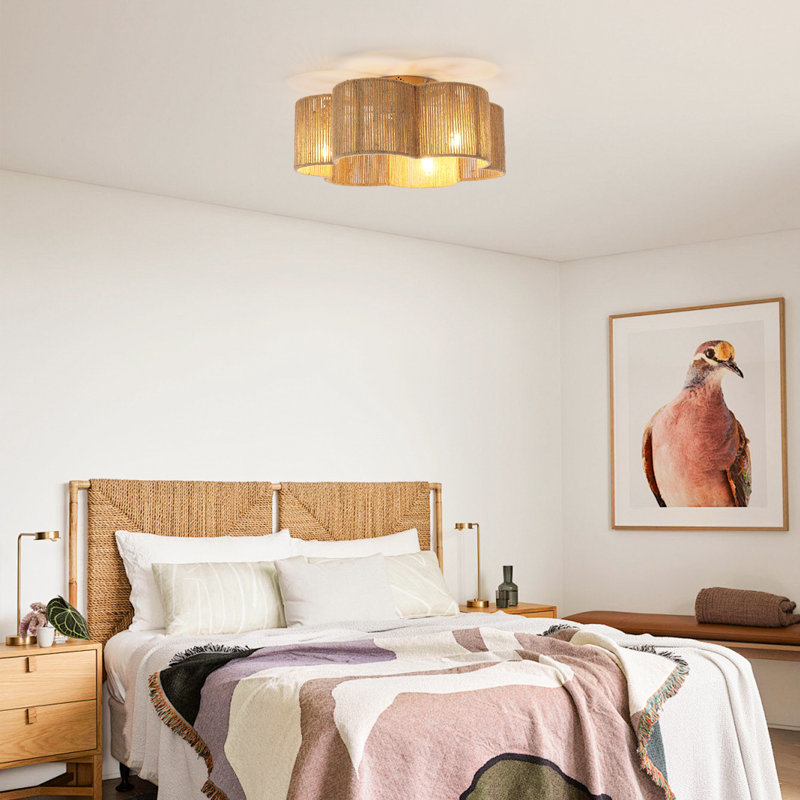 20.9" Boho Caged Ceiling Fan With Light Kit And Remote Control