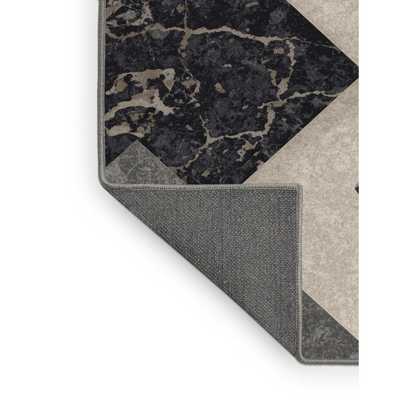 Tapis gris moelleux moelleux et moelleux à motif géométrique moderne - reliure grise, 6 x 9