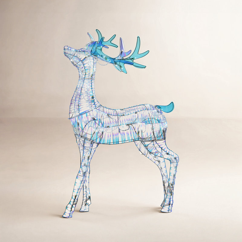 48" Pre-Lit Iridescent Reindeer