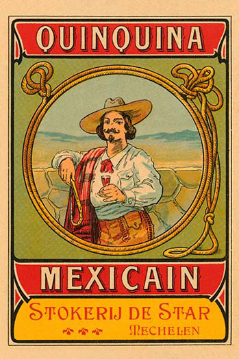 « quinquina mexicain », affiche rétro, H 30 po x l 20 po x P 1,5 po