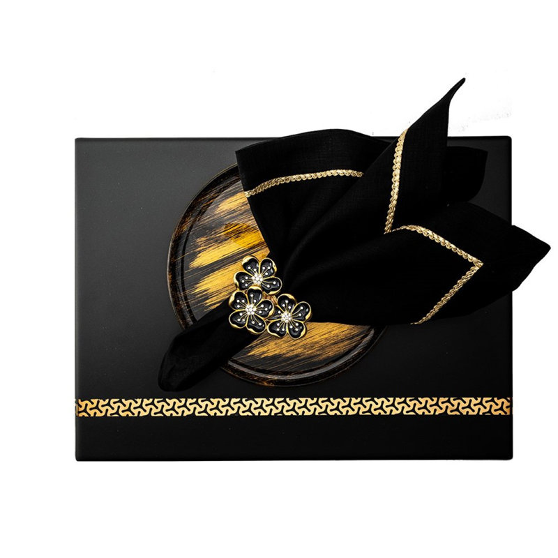 Black Frosted Glass Striped Placemat