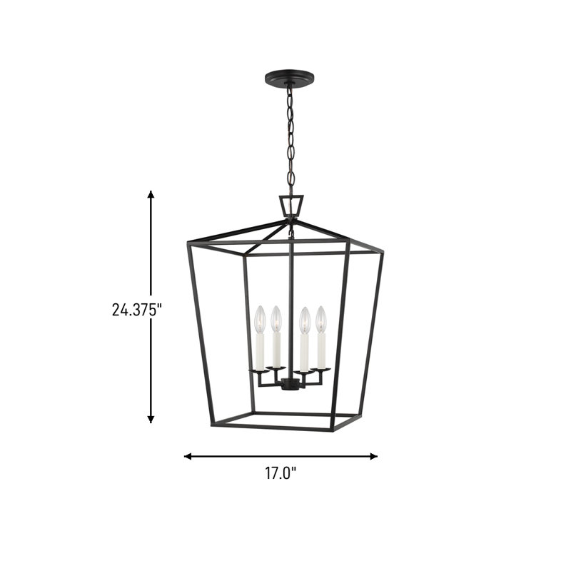 Dianna 4 - Light Chandelier, No , 24.4"H x 17"W x 17"D, Matte Black