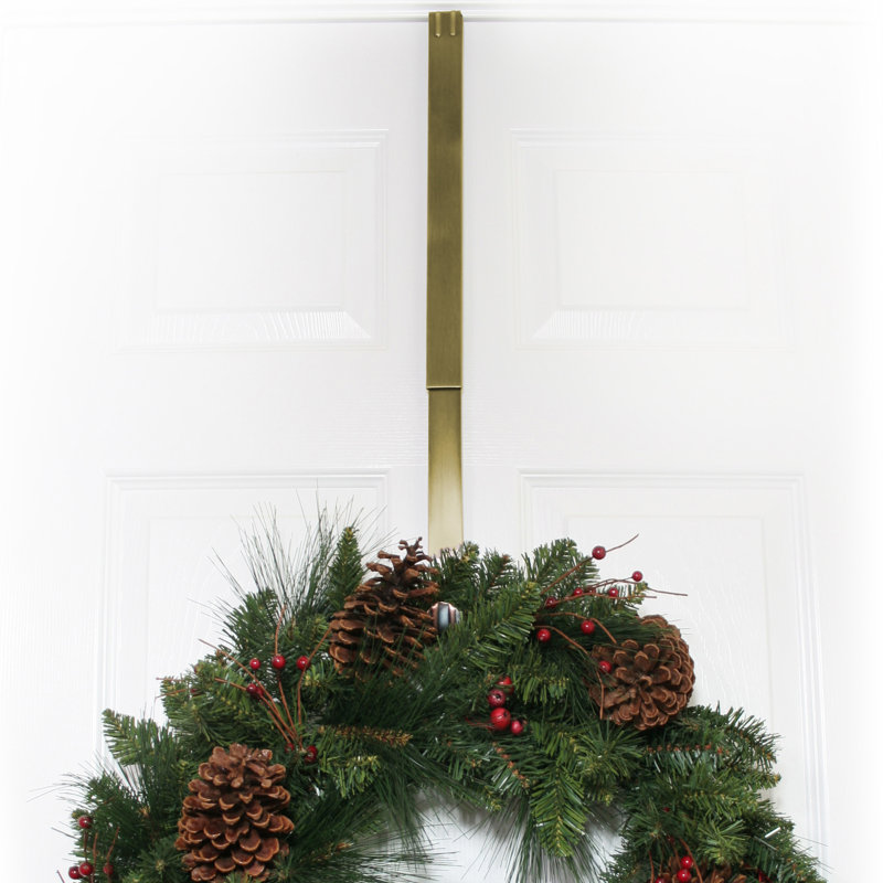 Adjustable Wreath Hanger, Antique Brass