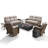 8 Person Outdoor Garden Nighttime Moments Family Sofa Conversation Set With Swivel Chairs And Split-Type Fire Pit-345681974