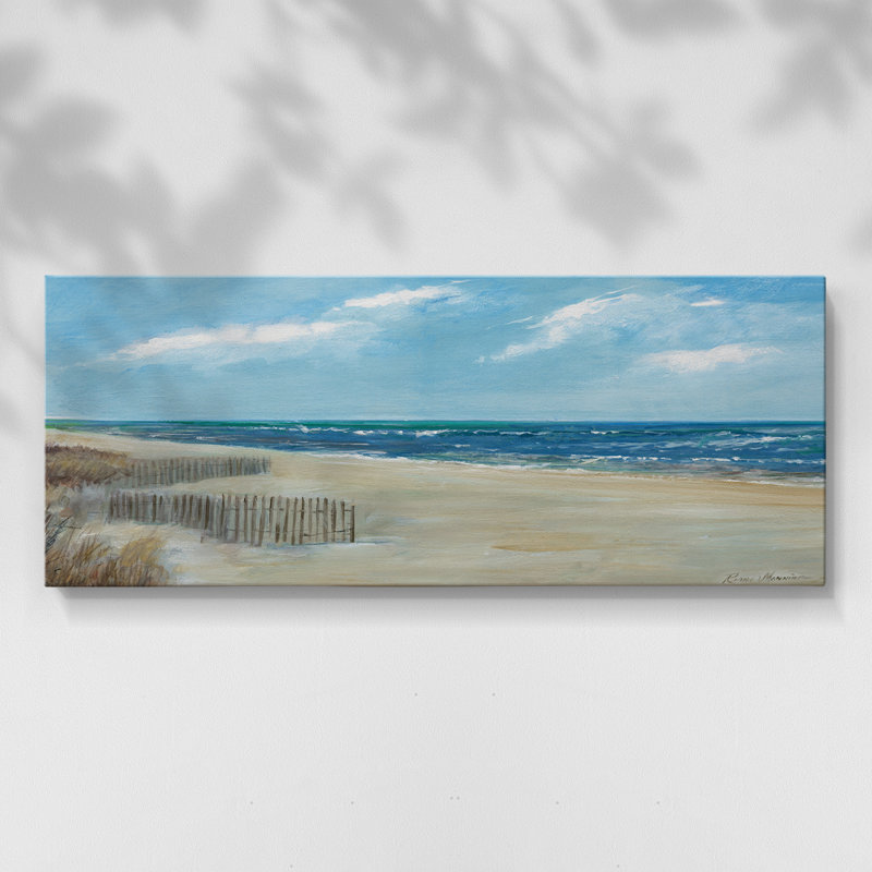 Beach Fences- Toile tendue avec châssis - Prêt à accrocher, H 12 po x l 30 po
