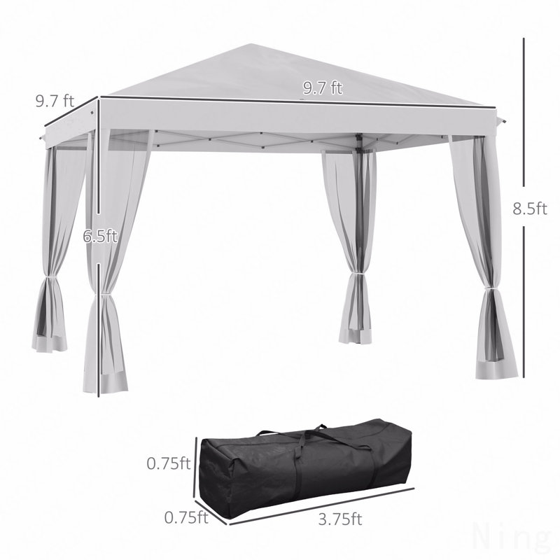 Pavillon de jardin escamotable, paroi latérale et mur en filet pour une utilisation extérieure
