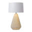 Concord Bone Porcelain Table Lamp - 30", White & Walnut, 4-Way Rotary Switch
