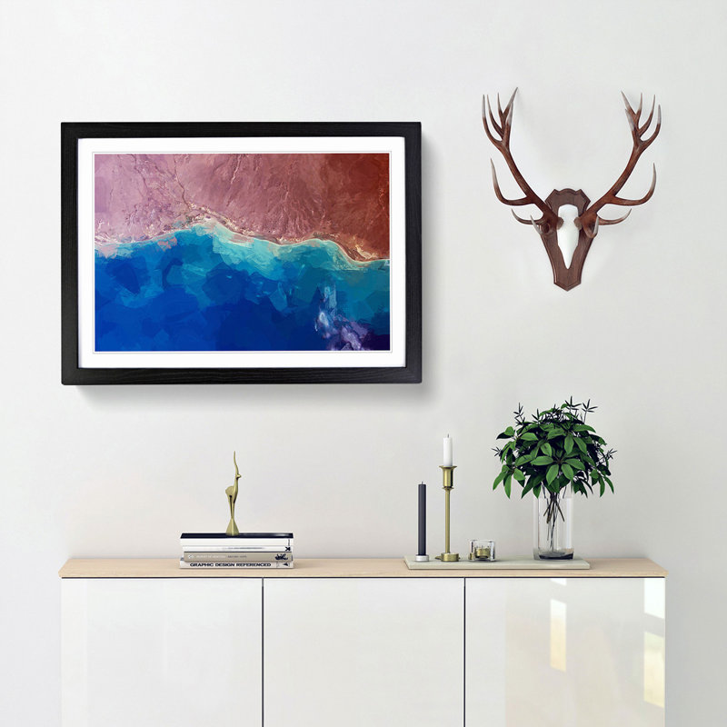 The Beauty of the Earths Landscape in Abstract - Picture Frame Painting Print, 36cm H x 48cm W x 2cm D, Black Framed