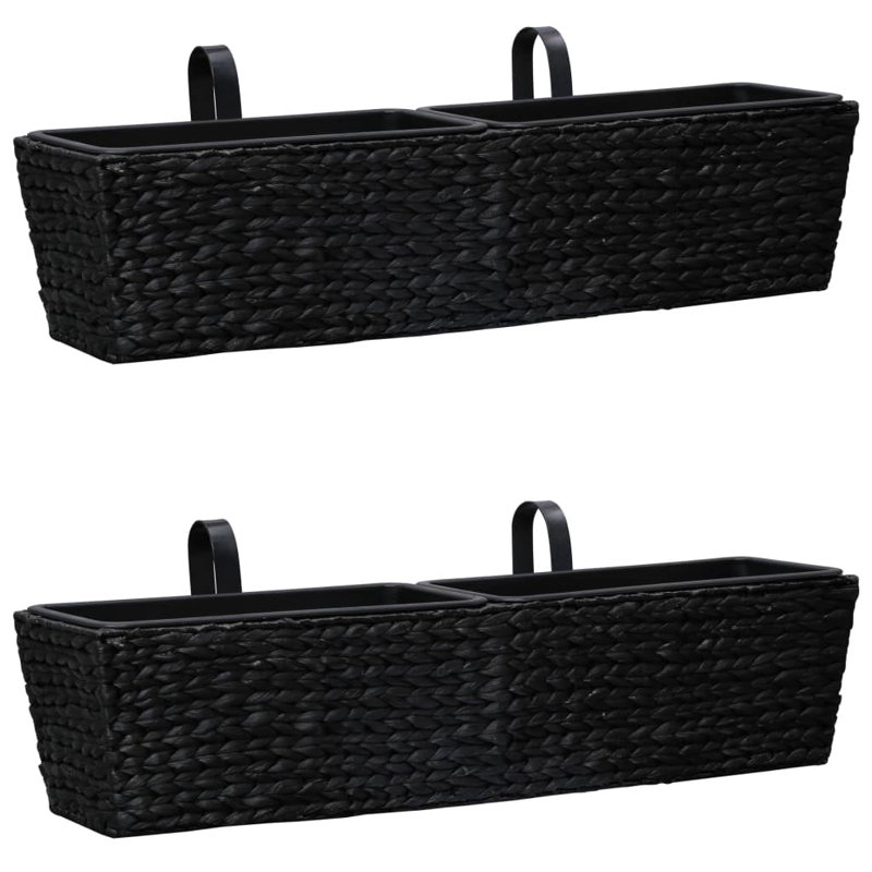 Beachcrest Home™ Planters 2 Pcs Water Hyacinth, Black