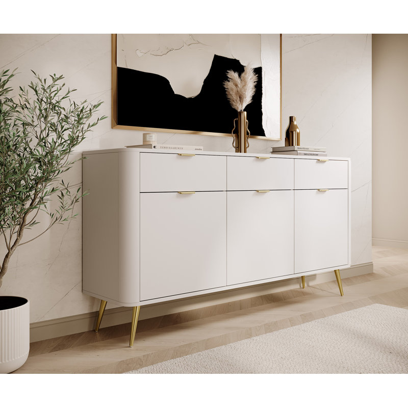 Oval 163.5cm Sideboard, White