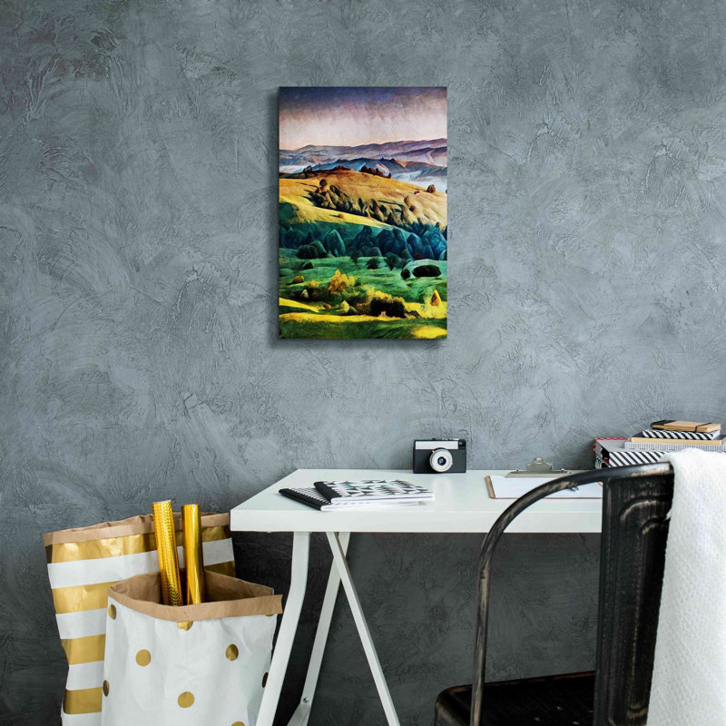 «Misty Morning Mountains 2» par Ashley Aldridge, impression sur toile giclée sur toile, H 18 po x l 12 po x P 0,75 po