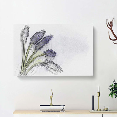 Grape Hyacinth Flower In Abstract - Wrapped Canvas Print