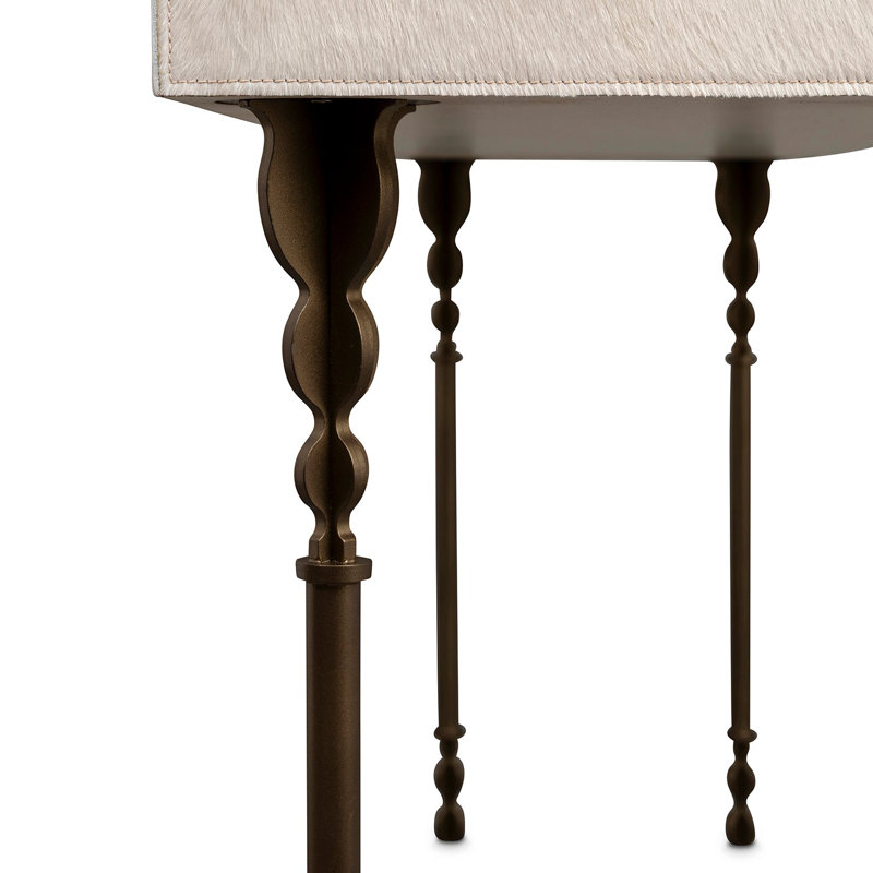 Nguni Console Table, 31.5" H x 60" W x 18" W, Aged Brass