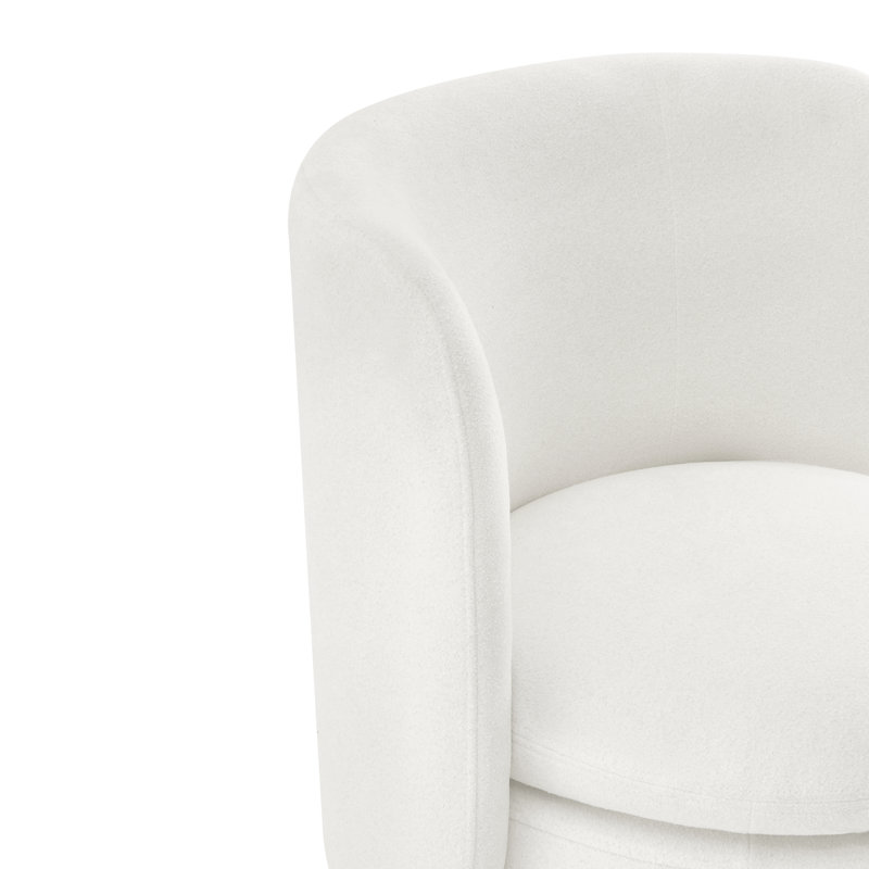 Fauteuil demi-tonneau pivotant Adrielle, Lin ivoire Elite