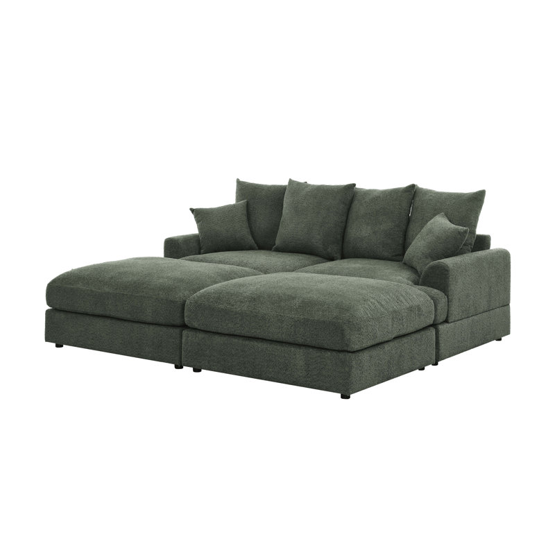 Canapé modulaire Arden Cloud, Vert