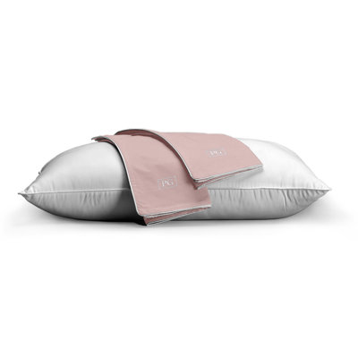 Protège-oreiller en percale de coton rose