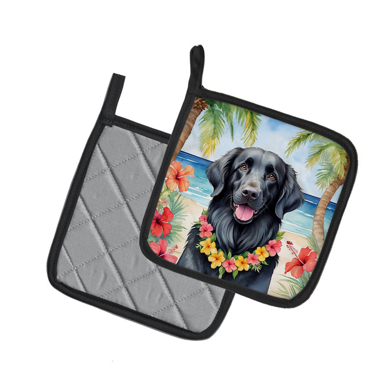 Caroline's Treasures Luau Party Floral Polyester Potholder Set