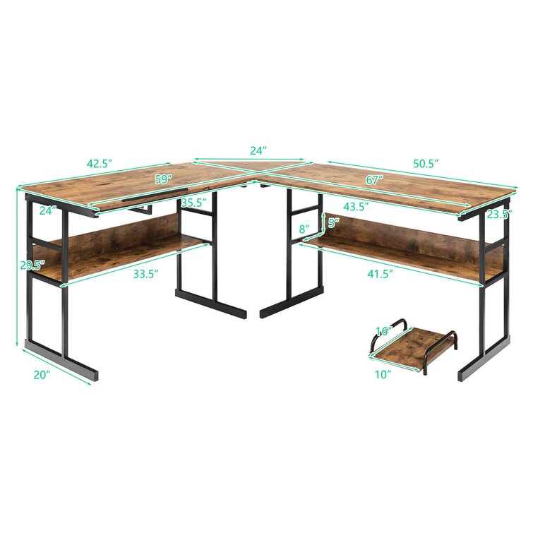 l shaped drafting desk
