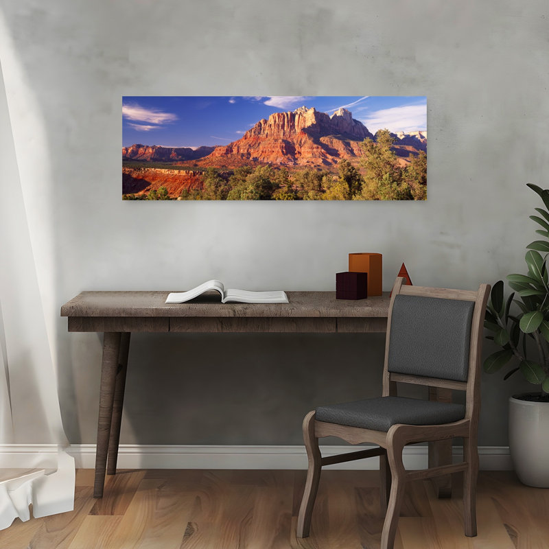 Canyon Surrounded With Forest Escalante Canyon Zion National Park Washington County Utah USA by Allen Prier - Wrapped Canvas Panoramic Print