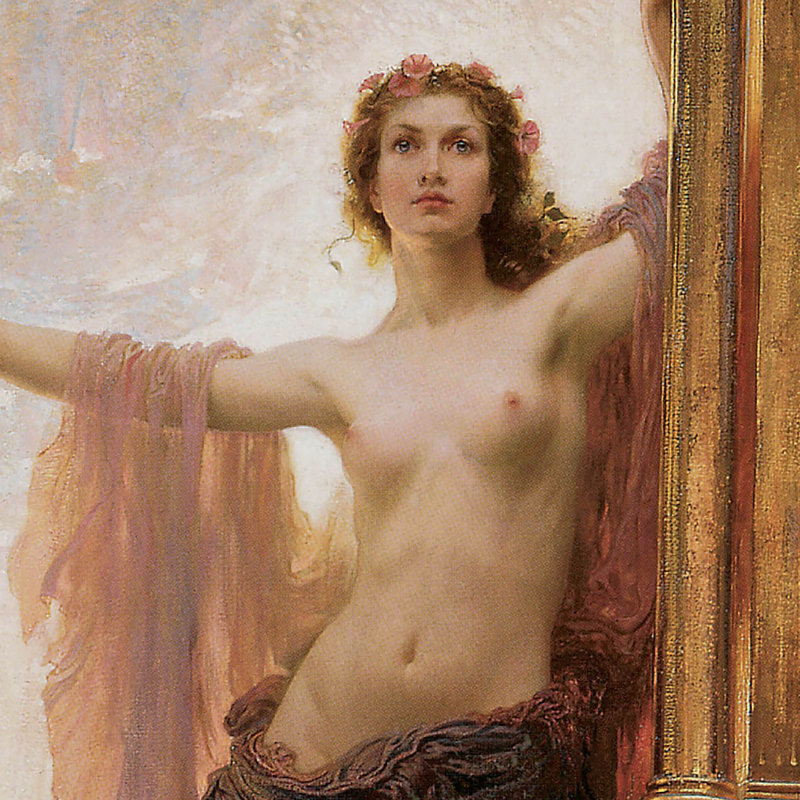 «The Gates of Dawn 1900» par Herbert James Draper - reproduction d'art sur toile, H 29,25 po x l 19,25 po x P 1,875 po