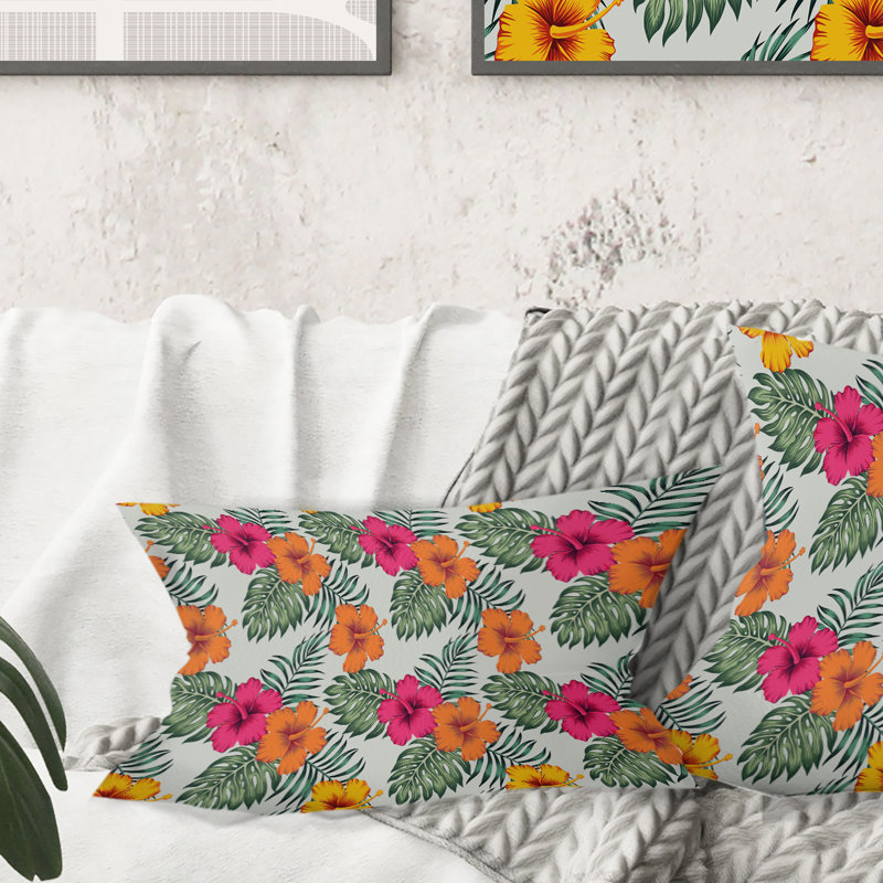 Tropical Leaves III Lumbar Pillow