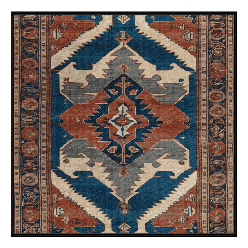 Tapis brun lavable à la machine, Carré 7 pi