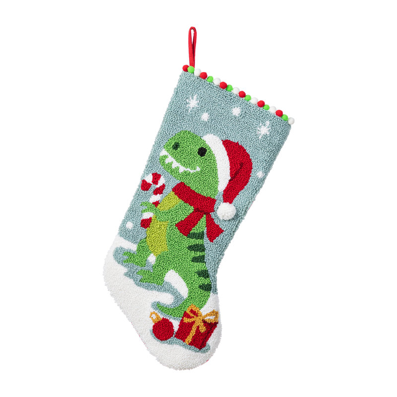 21"L Hooked Stocking, Dinosaur