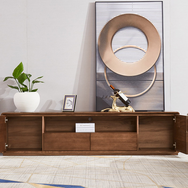 Meuble télé en bois de noyer noir, 62.99"