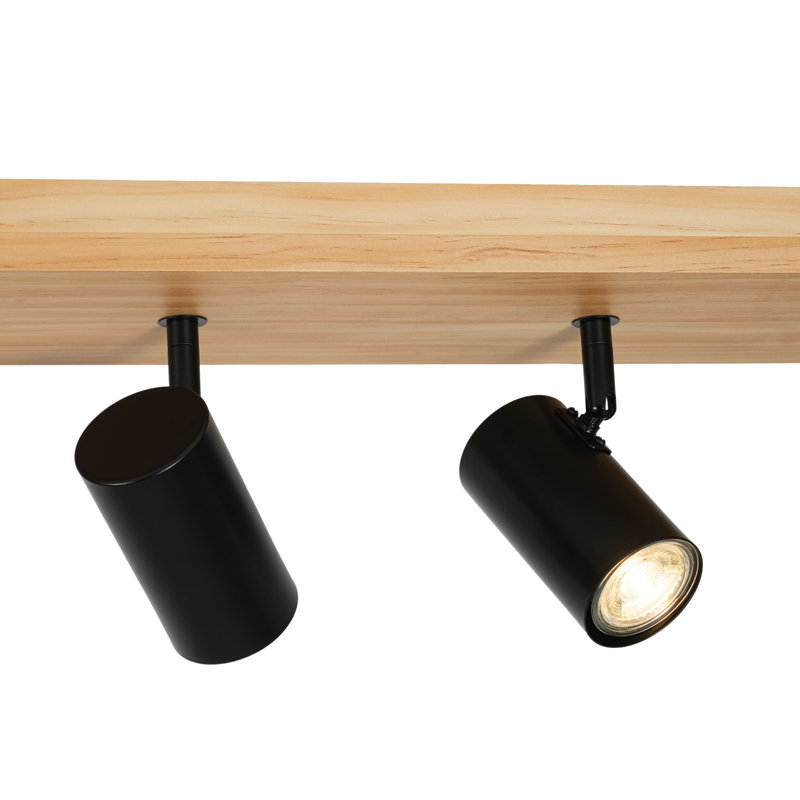 Projecteur sur rail semi-encastré à 5 têtes orientables en bois, Oak