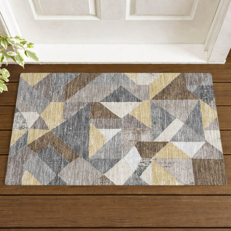 Machine Washable Indoor/Outdoor Chantille ACN2906 Geometric Rug, Mocha, 2'6" x 3'10"