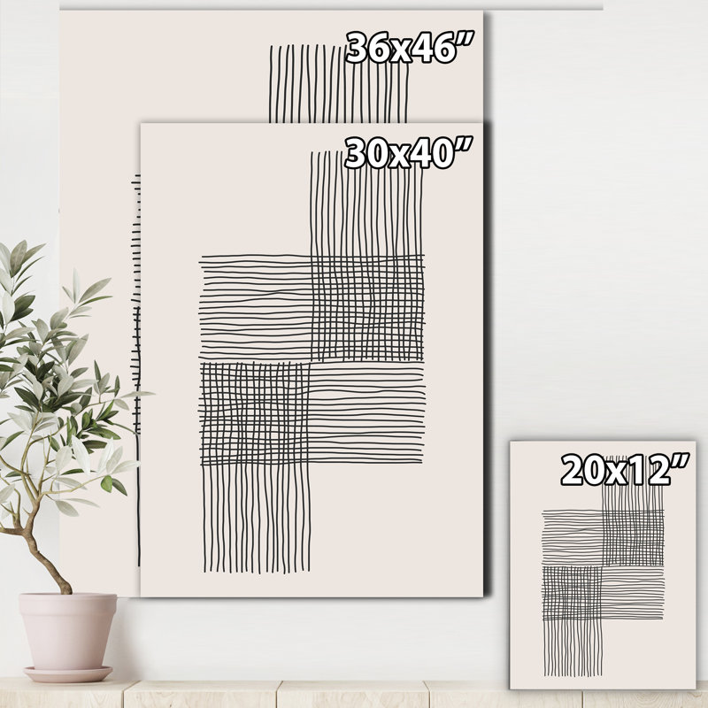 " Minimal Geometric Compostions Of Elementary Forms XIX ", Wrapped Canvas, 46'' H x 36'' W x 1.5'' D