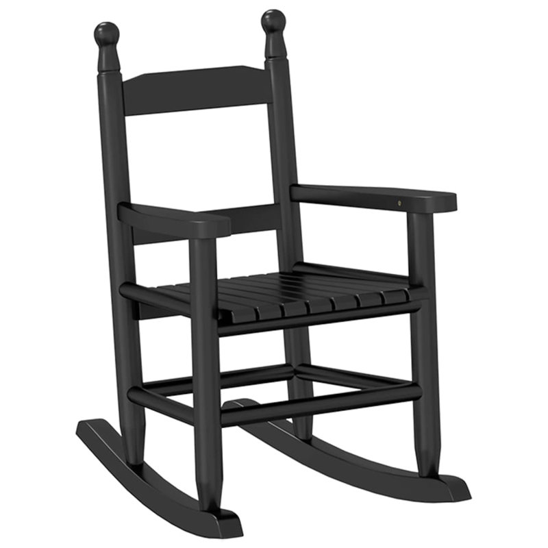 Achaia Solid Wood Rocking Chair, Black