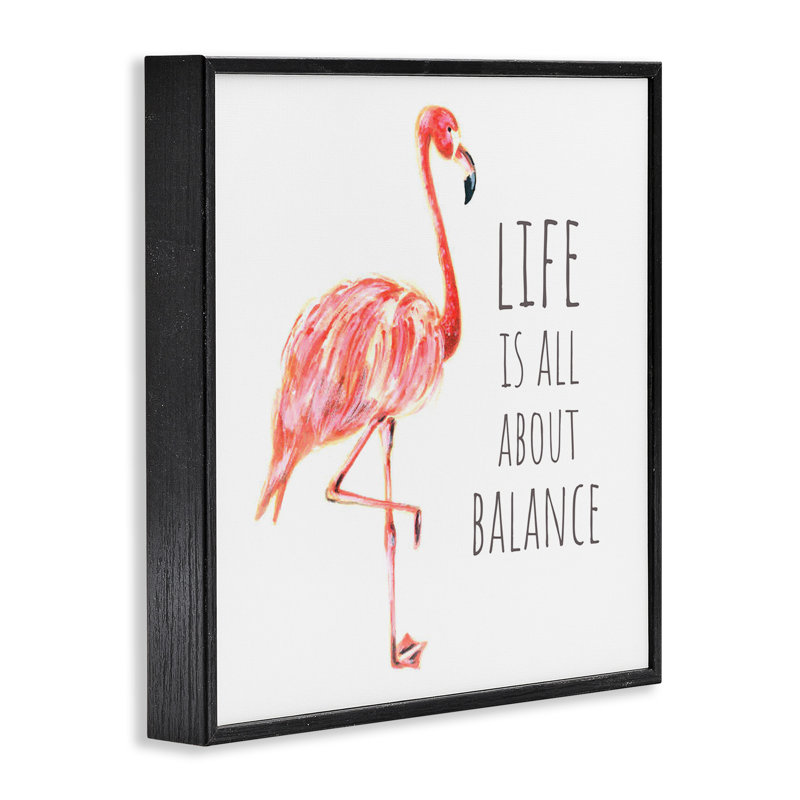 «Life Is About Balance» par - Illustration, H 24 po x l 24 po, Giclée encadrée noir minuit