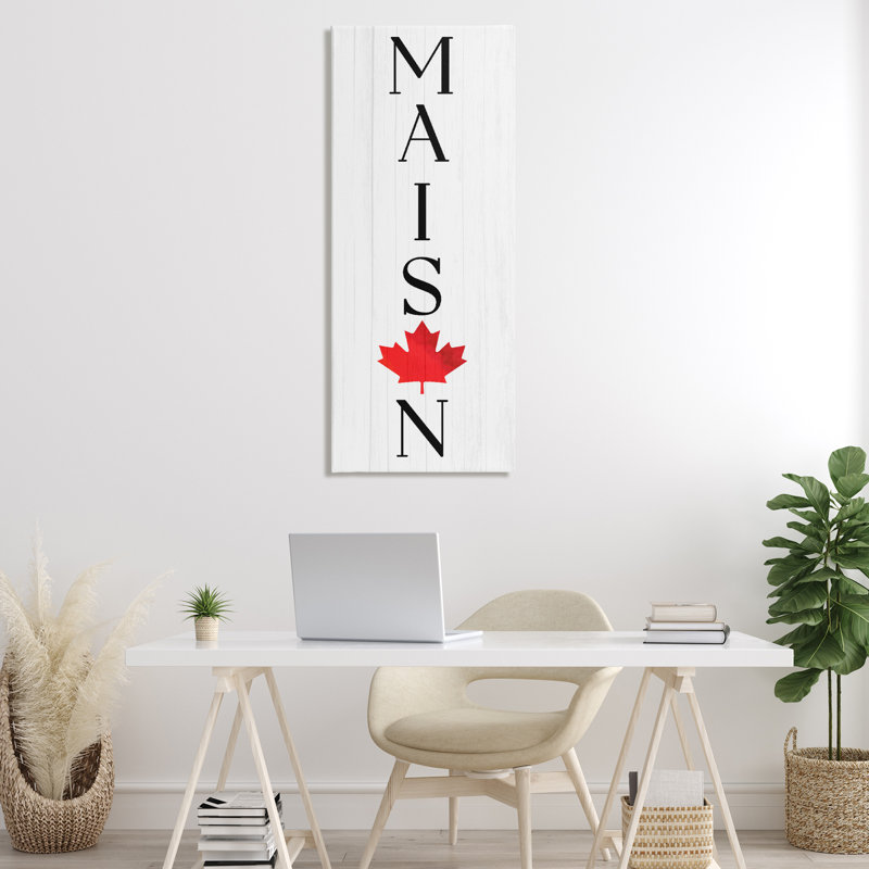 Vertical Maison with Maple Leaf Canvas, design by Lil' Rue, 48" H x 20" W