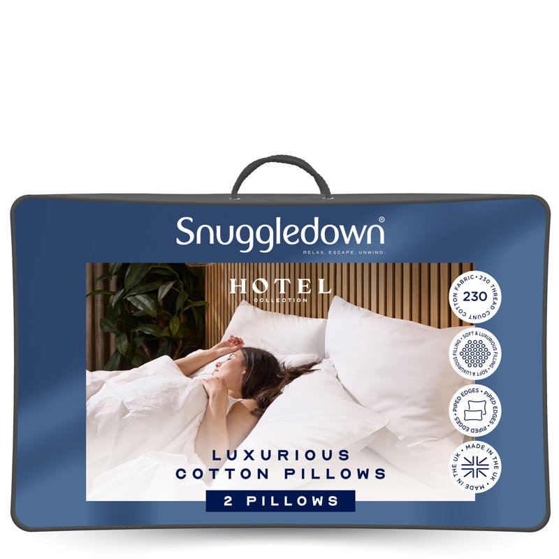 Snuggledown Luxurious Cotton Medium Support Pillow – Premium Natural Fill for Everyday Comfort