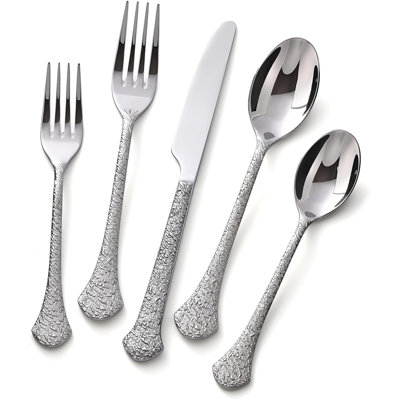 Chiyoka 30 Pieces Flatware Set 18/10 Stainless Steel Tin Flow Handle Silverware Service for 6 -  Wade Logan®, 9048B4EBD768468CBE9CEB417659C6E0
