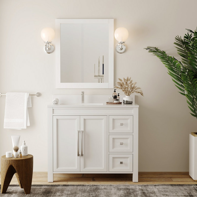 Meuble-lavabo Belluno 36 po Merelus, Blanc