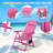 Backpack Beach Chair, 6-Positions Reclining Folding Beach Chair with Cooler Bag and Cup Holder-336665203-354960290