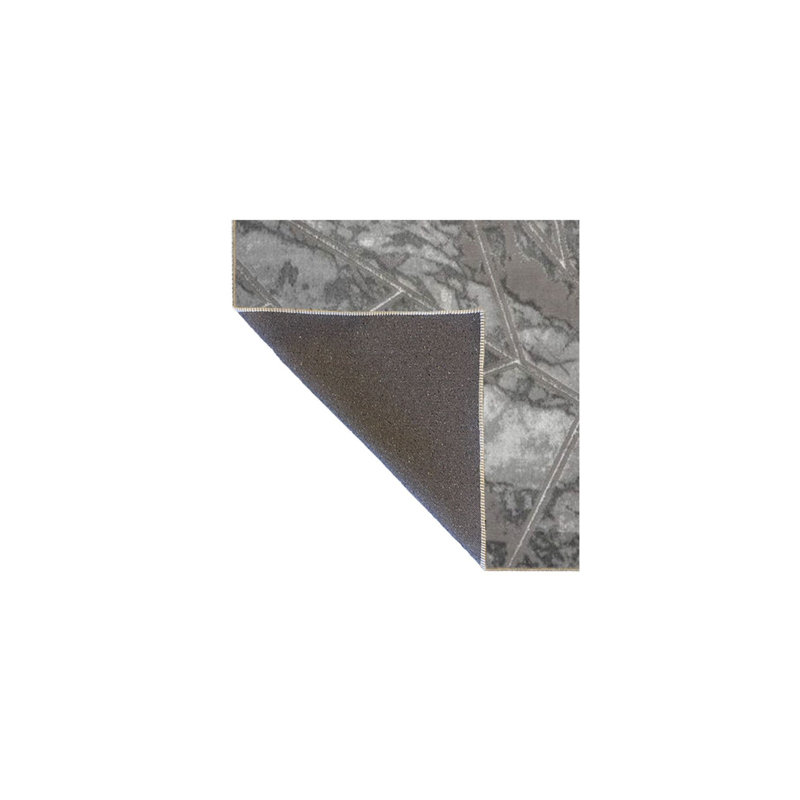 Tapis tissé à motif croisé gris, Rond 3 pi 3 po