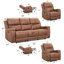 Ensemble de fauteuils inclinables manuels 3 pièces avec deux fauteuils et un canapé 3 places, porte-gobelets-162033685