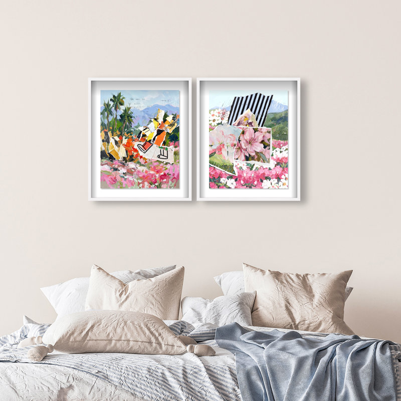 Tropic Bloom Set Framed Graphic Art, 37.5"H x 31.5"W, White Shadowbox