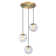 Neva 3-Light Transitional Globe Chandelier for Entryways with 7 in. Clear Iridescent Glass Shades