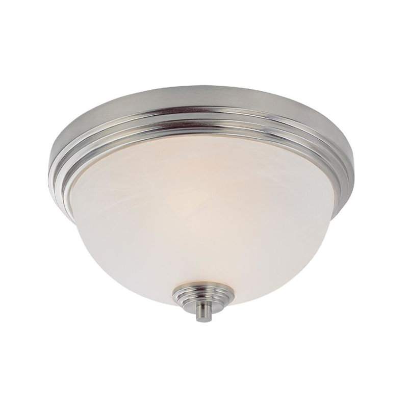 Fullwood Glass Flush Mount, 6.38" H x 12" W, Brushed Nickel