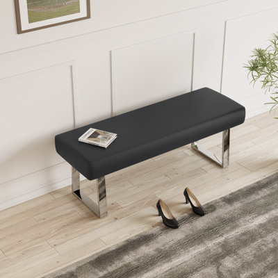 Faux Leather Upholstered Bench