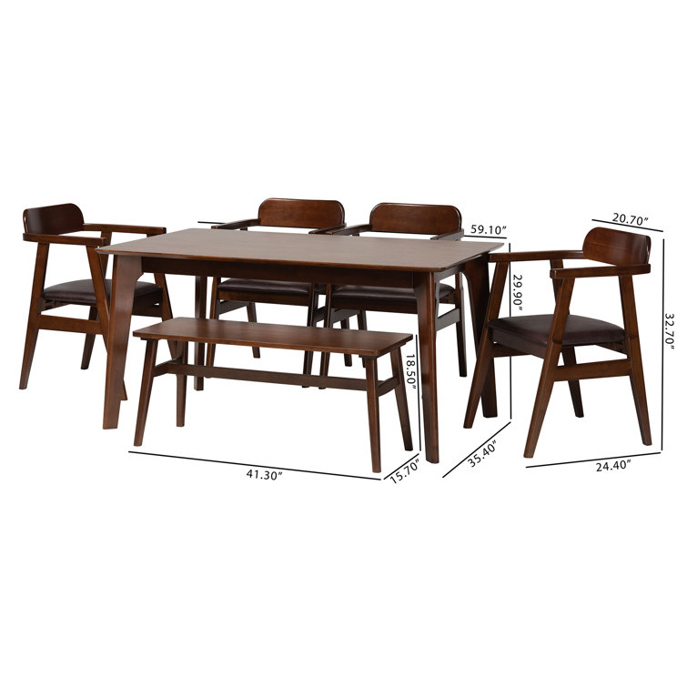 Grandview Traditional Brown 5 Piece Round Dining Set