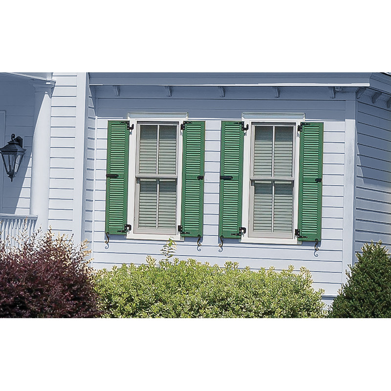 Paires de volets de colonial à persiennes architecturale meneau Atlantic, Vert forêt, 20 po, 77"