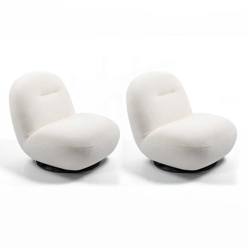 Fauteuils d'appoint, Velours blanc